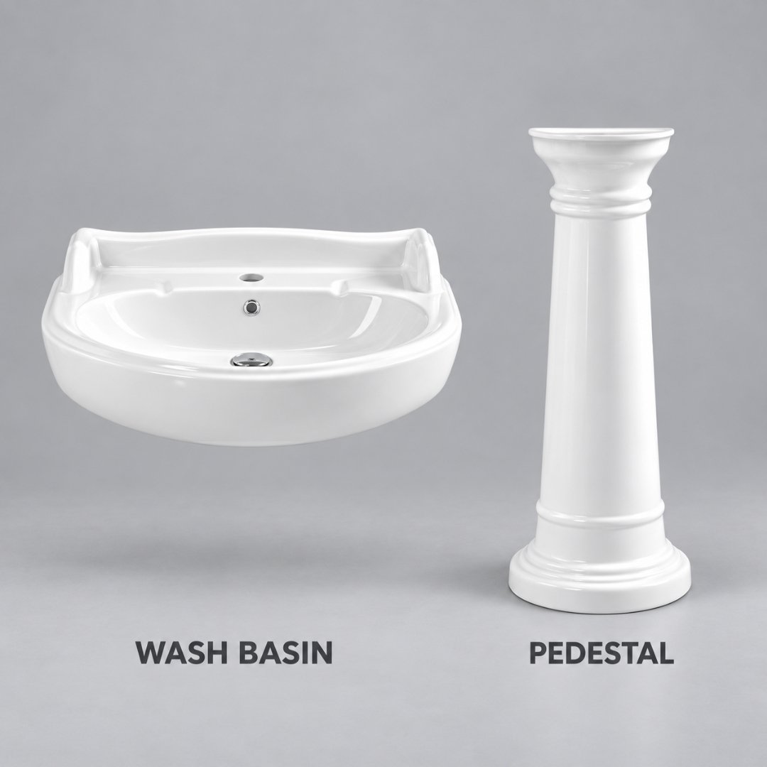 Sonet Serena, washbasin with pedestal (view 3)